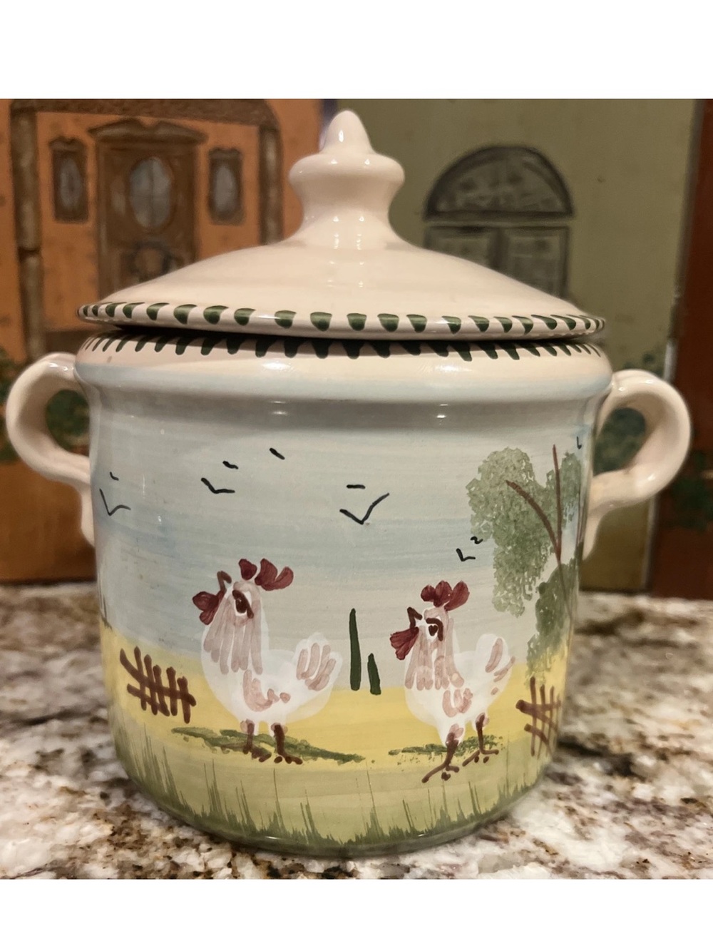 Vintage Nieman Marcus Lamas Pottery Italy Handmade Terracotta Bean Pot - NICE!